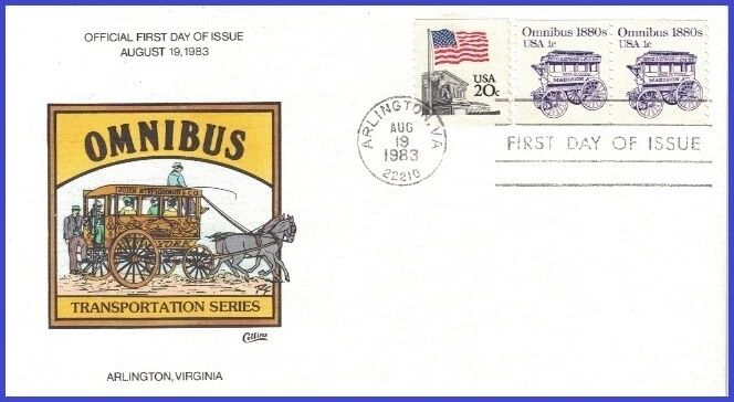 USA2 #1897 U/A COLLINS HAND PAINTED FDC STR2  Omnibus 1880s - Image 1 of 1