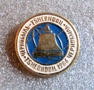Original Sowjetischer Tschernobyl Liquidator Atomunfall Abzeichen UdSSR 1986 Pin - Bild 1 von 3