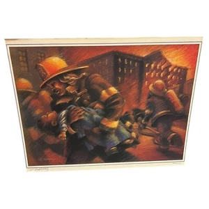 Limited Edition Firefighter Rescue Print By Malcom Farley 440/1000 - Bild 1 von 7