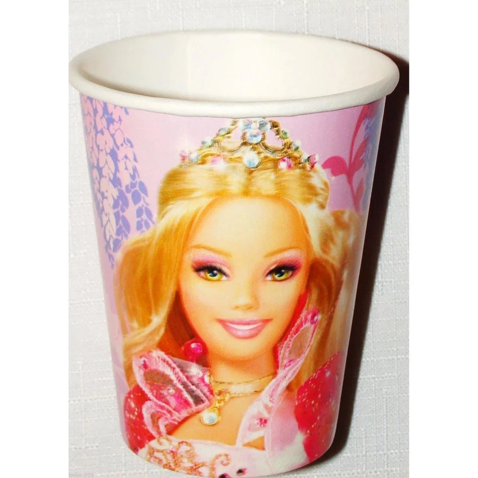 Barbie 12 tazas de papel princesa bailarina suministros de fiesta de cumpleaños 9 oz 8 por paquete Foto 1 de 1