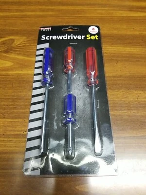 4 Pack  Screwdriver Set, Standard Length and Short Flathead and Phillips  - Image 1 of 3