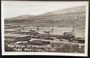 1952 Lagens Flugplatz Azoren RPPC Luftpost APO Portugal Vintage Vintage Lajes - Bild 1 von 8