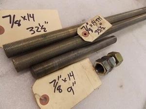 7/8"-14 tpi Steel Low Carbon Zinc RH Fully Threaded Rod 3' 32" 9" 7/8" x 14 - Picture 1 of 10