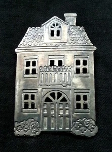 Vintage sterling silver brooch Victorian House, 925, 7.5 grams - Picture 1 of 3