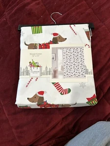 Isaac Mizrahi Weihnachten Urlaub Duschvorhang Dackel Zuckerstangen Geschenke - Bild 1 von 5