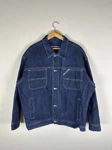 PELLE PELLE Marc Buchanan Jean Jacket Mens L Denim Heavy Designer Coat Oversize - Picture 1 of 6