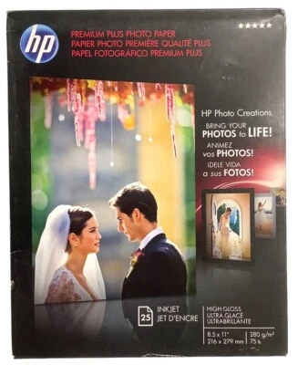 HP Premium Plus Photo Glossy Inkjet Paper 8.5"x11" 25 Sheets CR670A - Image 1 of 2