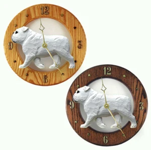 Reloj de madera Bulldog blanco - Imagen 1 de 1