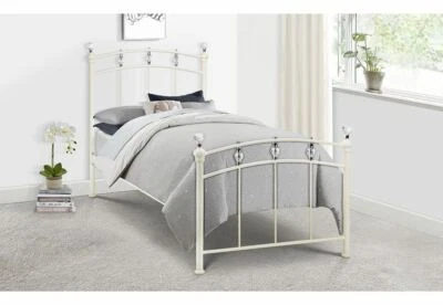 Julian Bowen Sophie Stone White Metal Bed 3FT Single 4FT6 Double 5FT King Size - Image 1 of 3