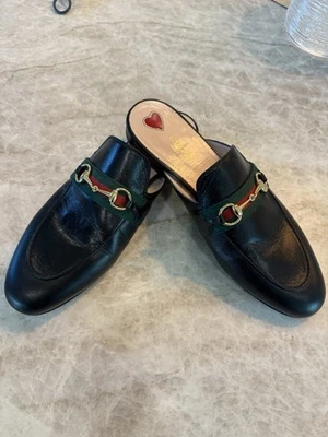 Женские кожаные тапочки GUCCI Princetown Mule Flat Horsebit размер ЕС 40 США 10 - Изображение 1 из 4
