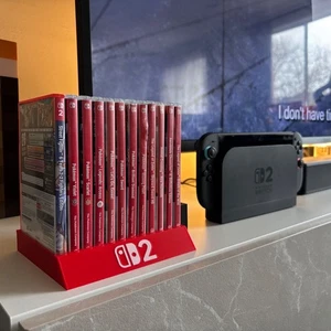 Nintendo Switch 2 Game Stand Display Red and White Logo Holds 12 Games Cases - Picture 1 of 12