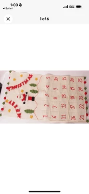 Pottery Barn Kids Classic Santa Felt Christmas Advent Calendar 40" H #V23 - Image 1 of 2