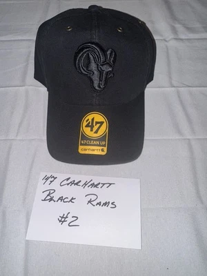 Los Angeles Rams BLACK Carhartt ‘47 Brand Clean Up Hat - Brand New With Tags # 2 - Image 1 of 4
