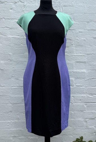 Abito VERSACE Collezione Color Block 46IT 14UK Funzionante Più Piccolo Buone Condizioni