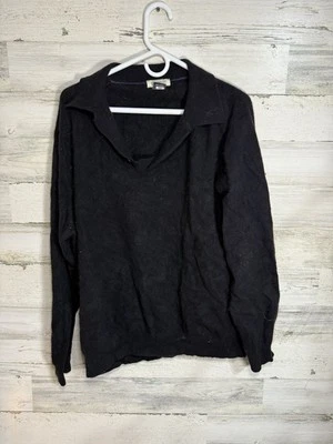 Suéter Pullover Kinross Cashmere Hombres 100% Cachemira Talla XL Negro Cuello Profundo Foto 1 de 4