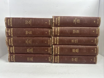 The National Encyclopedia Collier 1936 10 Volumes Complete Red Decor Staging - Image 1 of 4