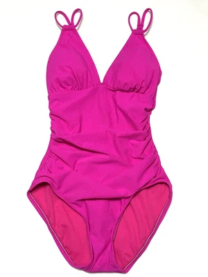 Traje de baño de una pieza verde agua para mujer talla S rosa control abdomen profundo cuello en V Foto 1 de 4