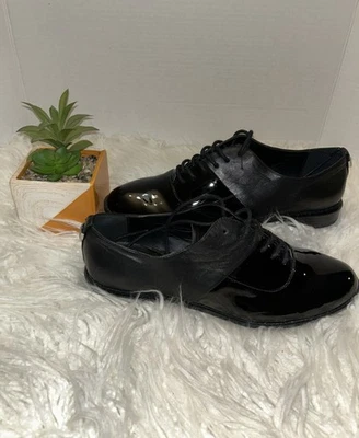 Calvin Klein Brodie Cap Toe Black Patent Oxford Dress Shoes Mens Size 11 - Image 1 of 4