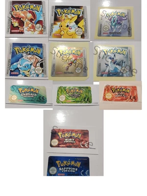 Stickers Pokémon EUR – étiquettes de remplacement  Gen 1-3 – Game Boy / GBA - Photo 1/4