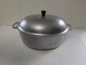 Club Hammered Aluminum 12" Dutch Oven VTG Roaster Pan with Drip Drop Lid 12x9 - Picture 1 of 9