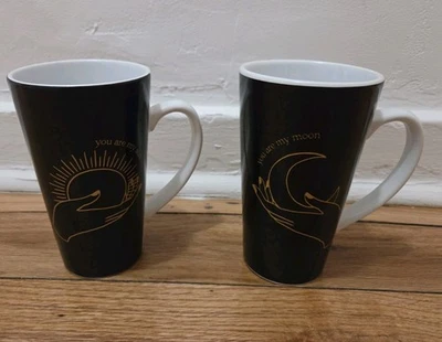 Caneca de café You Are My Sun You Are My Moon cerâmica conjunto de 2 6” de altura - Imagem 1 de 4