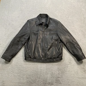 GUC Genuine Leather Saddlebred Coat Black Size Medium - Picture 1 of 15