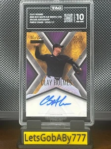 2024 Wild Card Clay Holmes #MXPA-CH2 Xplode Auto Purple Chase - Gold 1/1 - Picture 1 of 2