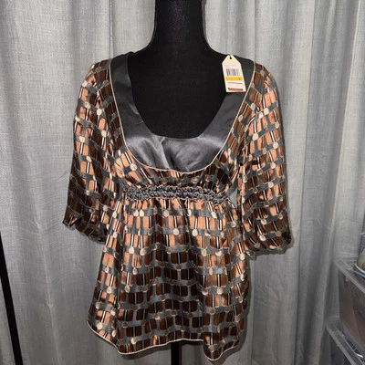 Blusa Top Studio M By Max Studio Para Mujer’s S Cuello Redondo Rayón Seda Multicolor Foto 1 de 4