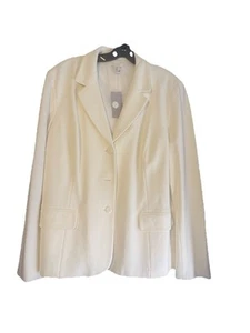 CHICO's Women’s Ponte Blazer Jacket Cream Size 3 16/18 New W/Tags ecru Patricia - Picture 1 of 6