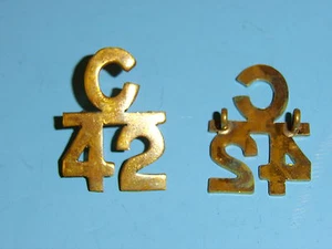 a0134p WW 1 Canadian Collar Emblems for 42nd Highlanders C42 pair C10A13 - Picture 1 of 4