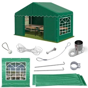 Partyzelt 3x2 Pavillon Bierzelt Festzelt Gartenzelt Vereinszelt 2x3 Grün PE - Bild 1 von 8
