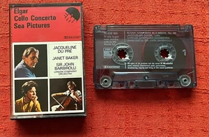 JACQUELINE DU PRE/BAKER/BARBIROLLI-CASSETTE-ELGAR CELLO CONCERTO SEA PICTURES - Picture 1 of 5
