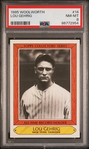 1985 Topps Woolworth Lou Gehrig #14 PSA 8 NM-MT 🔥 Rare LOW POP - Picture 1 of 2