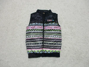 Coogi Vest 5 Youth Kids Black Quilted Puffer Full Zip Outdoors Love Print Girls - Picture 1 of 12