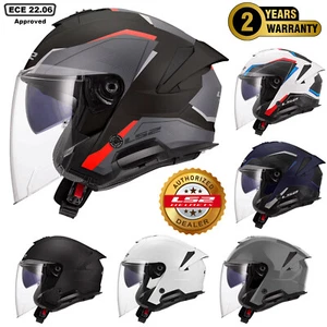 LS2 OF618 VERSO II DUAL VISOR ECE 22.06 OPEN FACE MOTORCYCLE BIKE CRASH HELMET - Picture 1 of 19