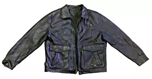 Chaqueta Bomber ST. JOHN'S BAY Cuero Negra Talla Grande (42-44) #243 - Imagen 1 de 14