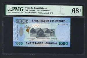Rwanda 1000 Francs 2019 Pick Unlisted Uncirculated Grade 68 - Picture 1 of 2