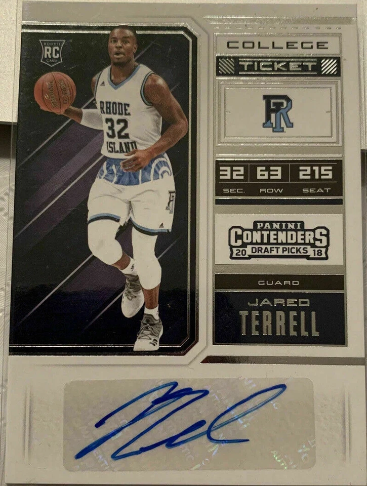 Jared Terrell Rhode Island Basketball Panini Autograph Rookie Card 2018 Auto Nba - Image 1 of 1