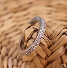 Solid 925 Sterling Silver Full Eternity CZ Band Ring Stacking J-T Sizes Gift Box