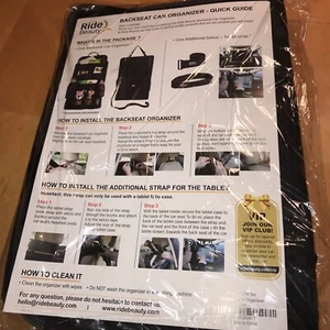 ride beauty backseat car organizer black NEW - Bild 1 von 4