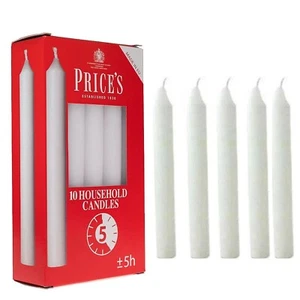 Preise Haushaltskerzen 2 cm weiß 5 Stunden lange Brenndauer 5,10,20 oder 45 Stück - Bild 1 von 9