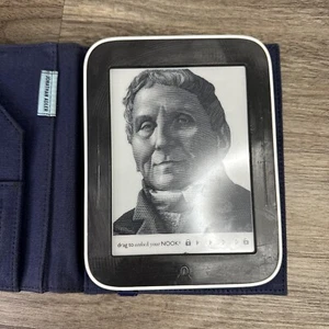 Barnes & Noble Nook Reader W/ Simple Touch BNRV300 Wi-Fi 6in Black W/ White Trim - Picture 1 of 6