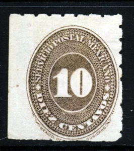 MEXICO 1886 10c. Number in Oval Brown SG 185a MNG - Picture 1 of 2