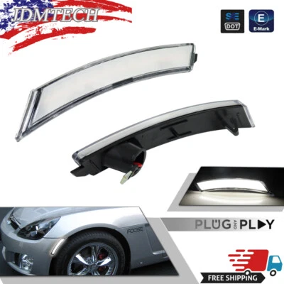 Luz de señalización lateral LED blanca para guardabarros de rueda delantera para Pontiac Solstice y Saturn Sky Foto 1 de 4