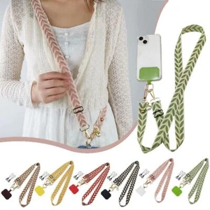 Universal Cross Body Nylon Patch Phone Lanyard Mobile Strap Ropes Phone U5J7 - Photo 1/26