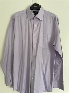 Men’s Thomas Nash Cotton Rich Formal Shirt Lilac Purple 15” Long Sleeve - Picture 1 of 6