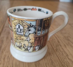 NEW Emma Bridgewater 1/2 pint mug DOWN AT THE STABLES horse farm riding tack - Picture 1 of 2