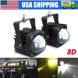 2x Mini LED Work Light Bar Fog Driving Spot Pods Off Road SUV Truck White+Yellow - Picture 1 of 13