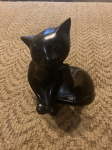 Vintage  Cat Decor Statue 1950’s Style MCM Soapstone Maybe Siamese cat Amazing - Picture 1 of 4