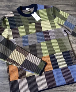 JERSEY ACANALADO BLOQUE DE COLOR PAUL SMITH TALLA M VENTA AL POR MENOR £550 HECHO EN ITALIA NUEVO CON ETIQUETAS - Imagen 1 de 9